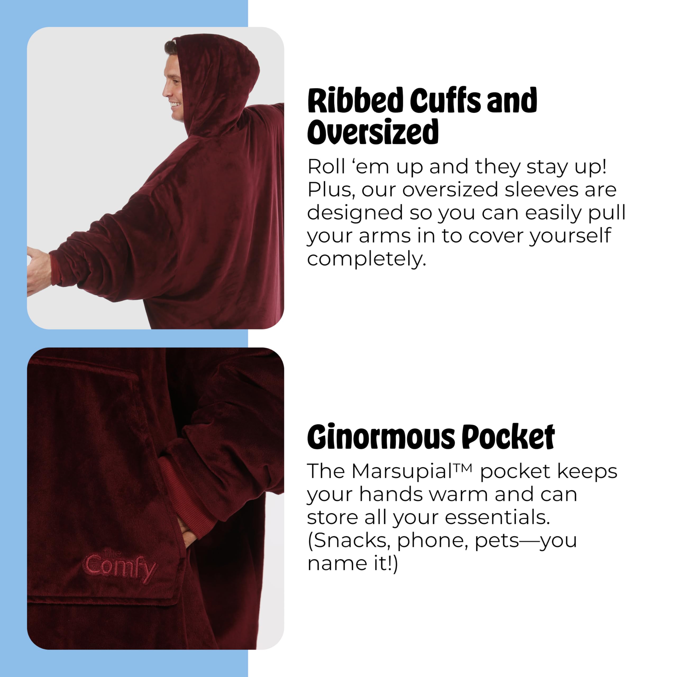 The Comfy gift-ready package emphasizes a cozy, thoughtful present.