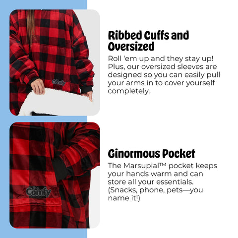The Comfy Original plush hood in use during cozy relaxation.