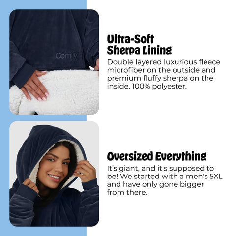 The Comfy Original sherpa-lined cuff details hold sleeves in place