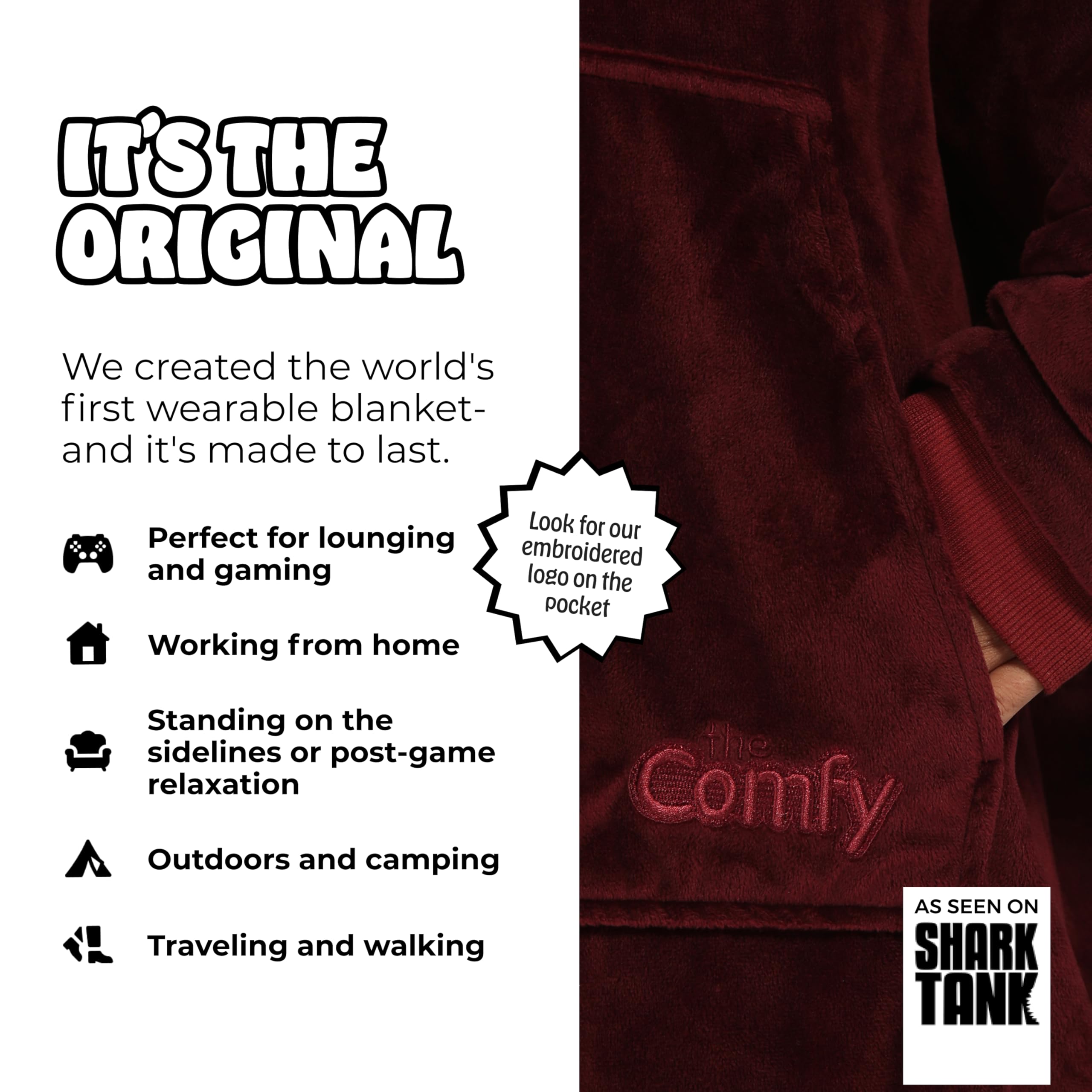 The Comfy Original sherpa-lined interior highlights plush CloudSherpa warmth.