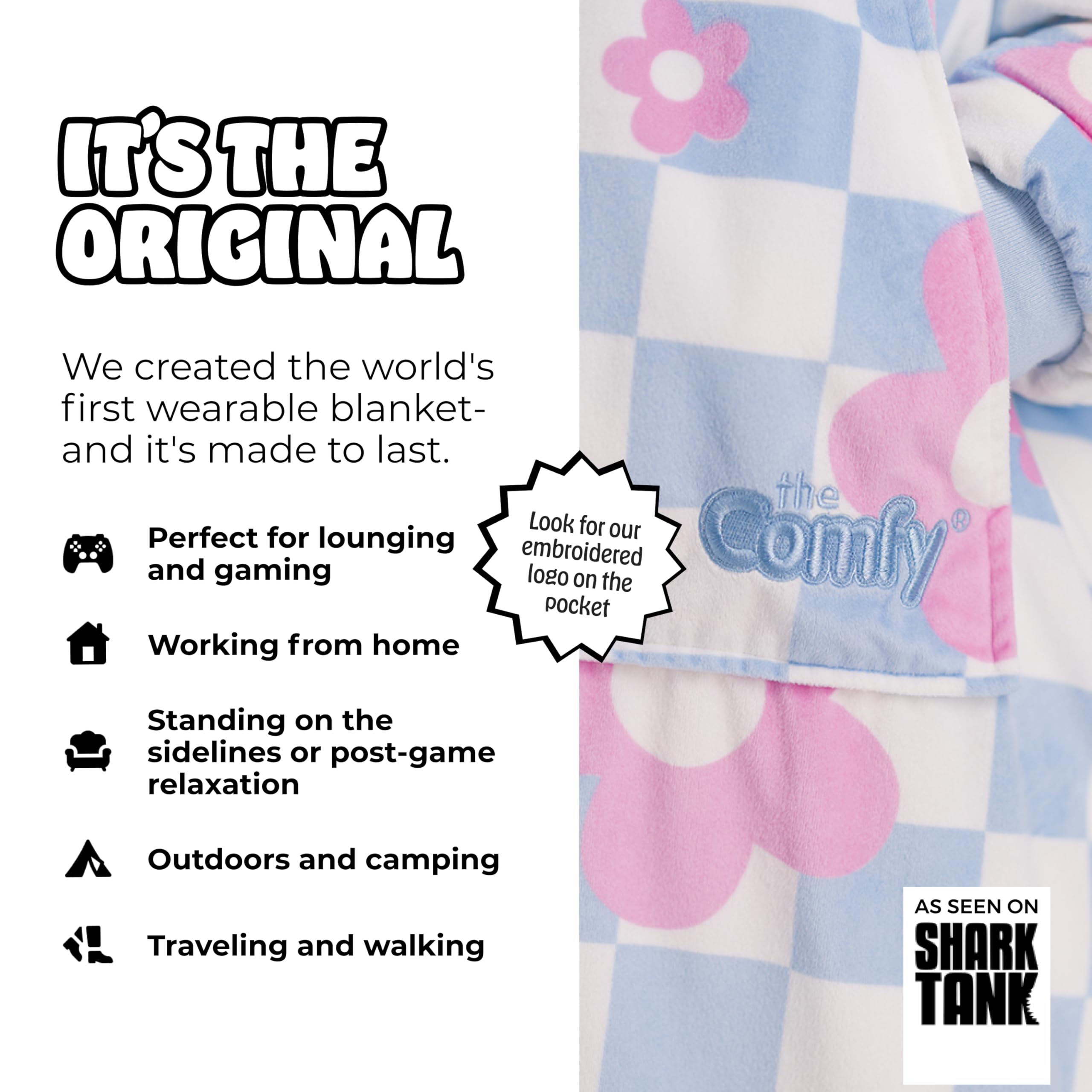 The Comfy Original sherpa lining delivers plush, cozy warmth.