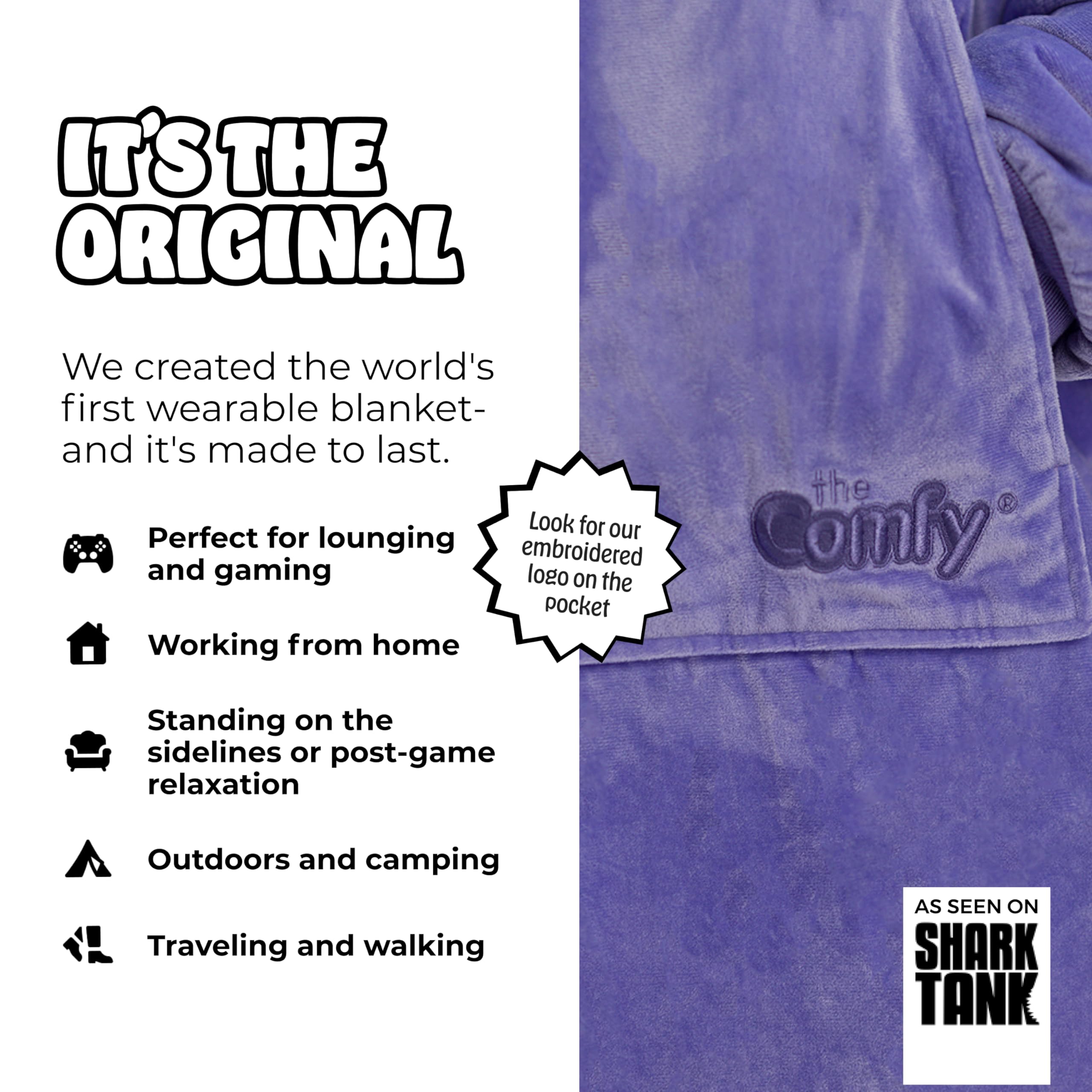 The Comfy Original with oversized design keeps you warm while relaxing on the couch.