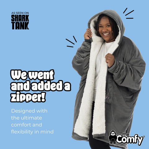 The Comfy oversized hood provides extra warmth while lounging at home.