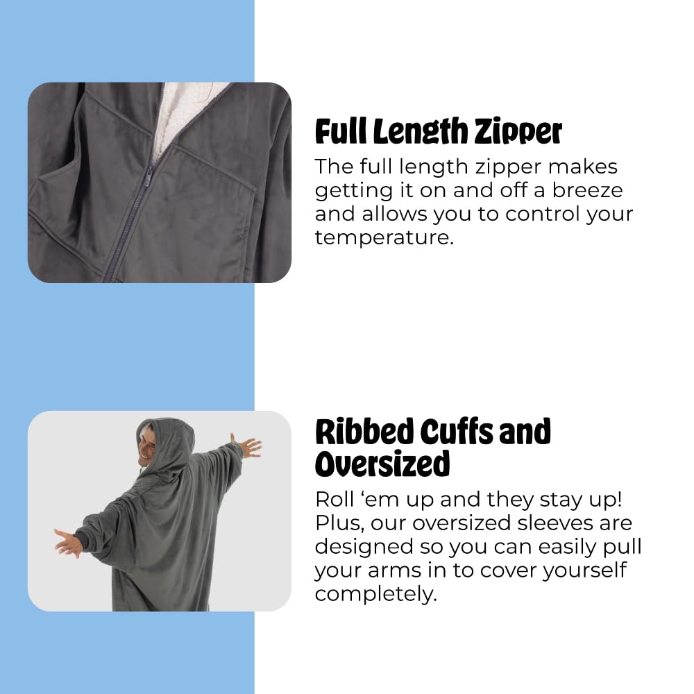 The Comfy ribbed cuffs secure sleeves for easy movement around the house.