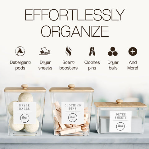 The Concept Boutique - Paris gold and wood knob jars elevate laundry room style.