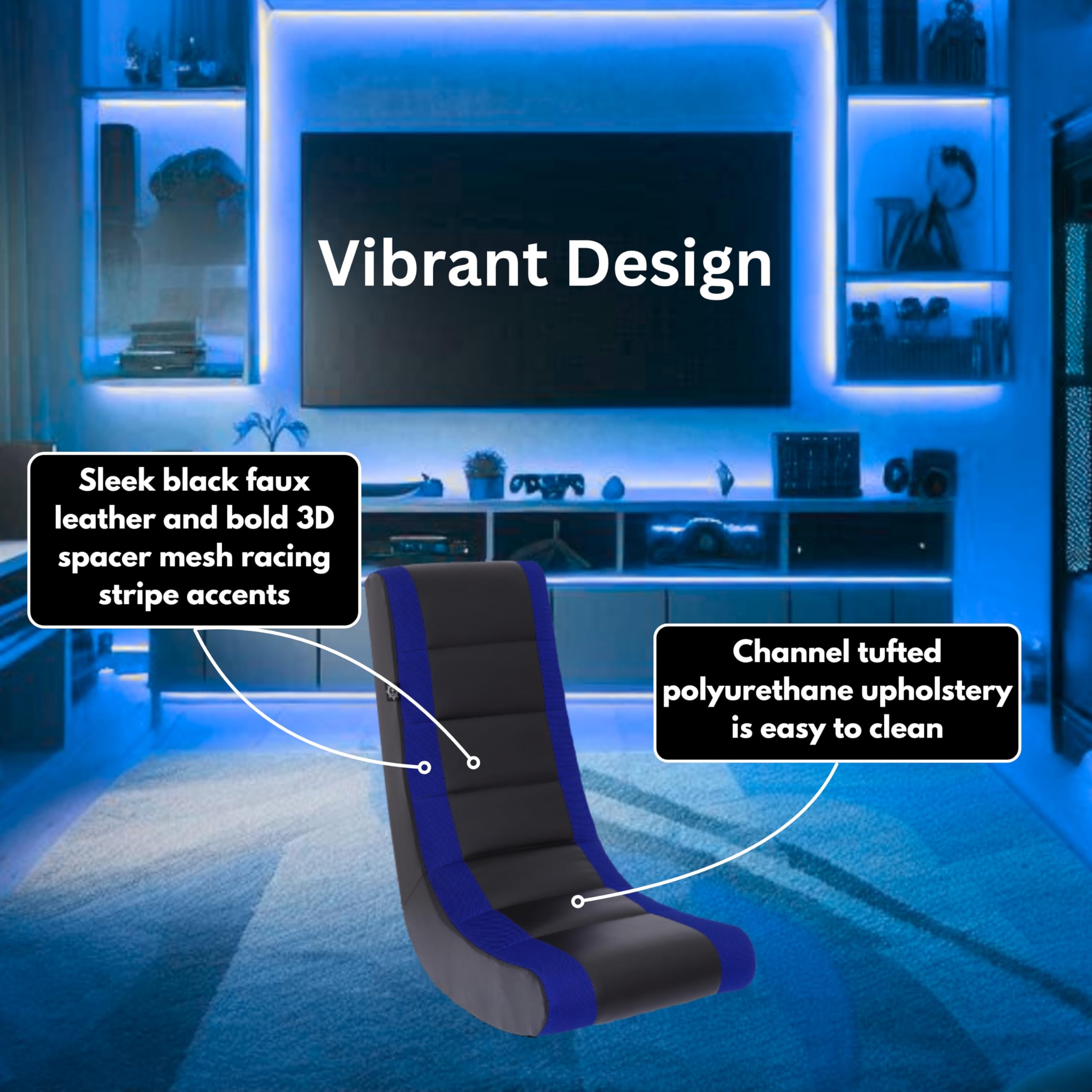 The Crew Furniture Classic Video Rocker ergonomic design supports posture during extended play.