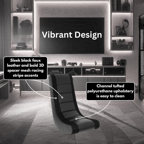 The Crew Furniture Classic Video Rocker chair, ergonomic back, promotes comfortable posture.