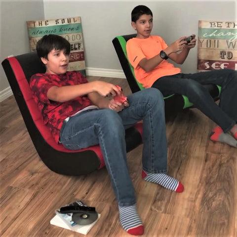 The Crew Furniture Classic Video Rocker chair, polyester mesh close-up, breathable and comfortable.