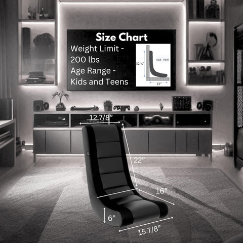 The Crew Furniture Classic Video Rocker chair, PU faux leather close-up, durable easy-to-clean surface.