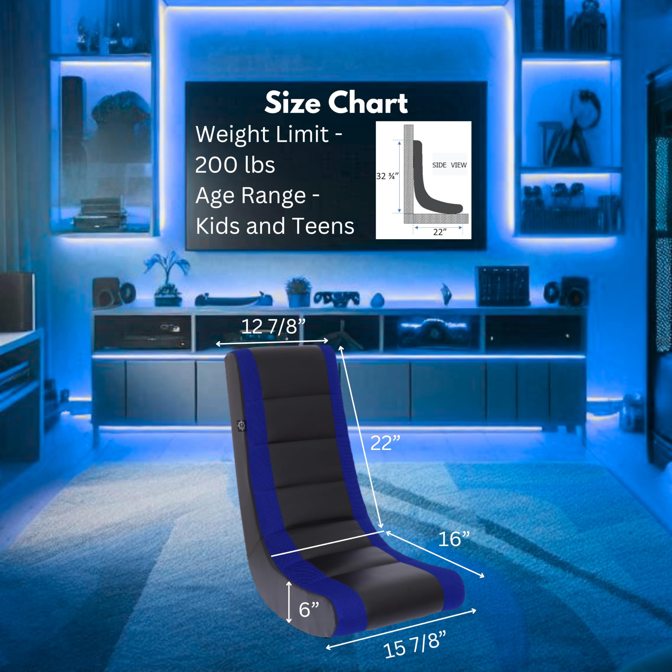 The Crew Furniture Classic Video Rocker PU faux leather seat offers durable, easy-to-clean comfort.