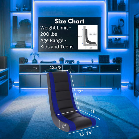 The Crew Furniture Classic Video Rocker PU faux leather seat offers durable, easy-to-clean comfort.