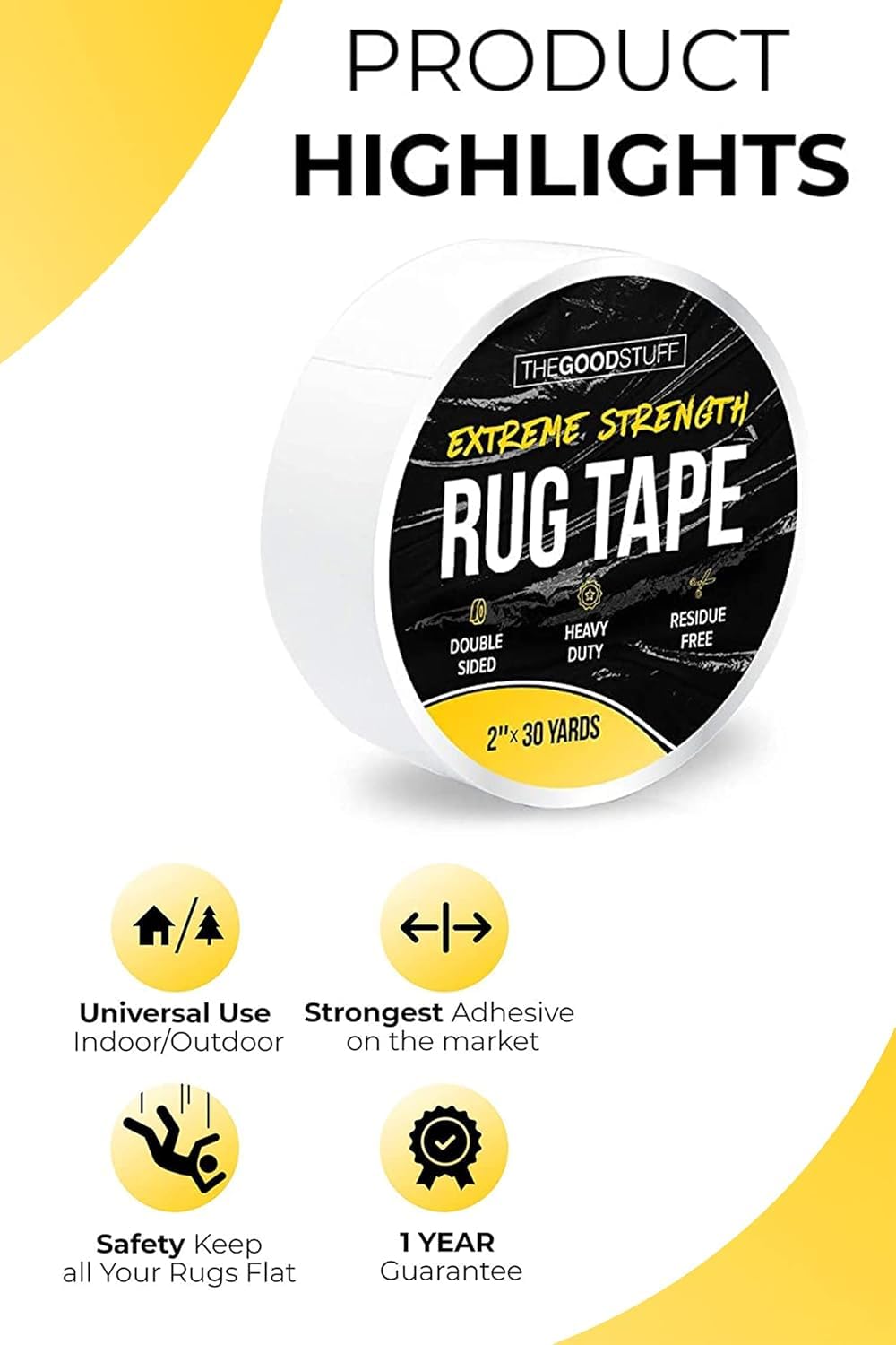 The Good Stuff rug tape removal is residue-free and easy to reposition