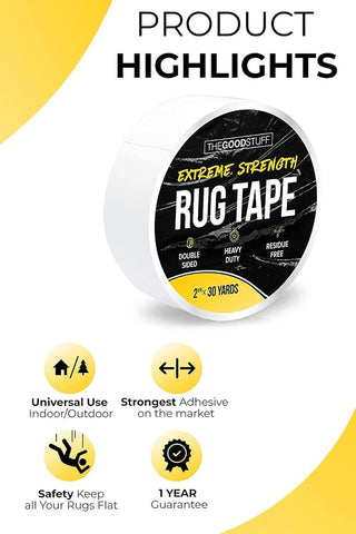 The Good Stuff rug tape removal is residue-free and easy to reposition