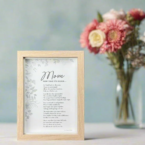 The Grandparent Gift Co. poem card for Now That I'm Older in a gift-ready format