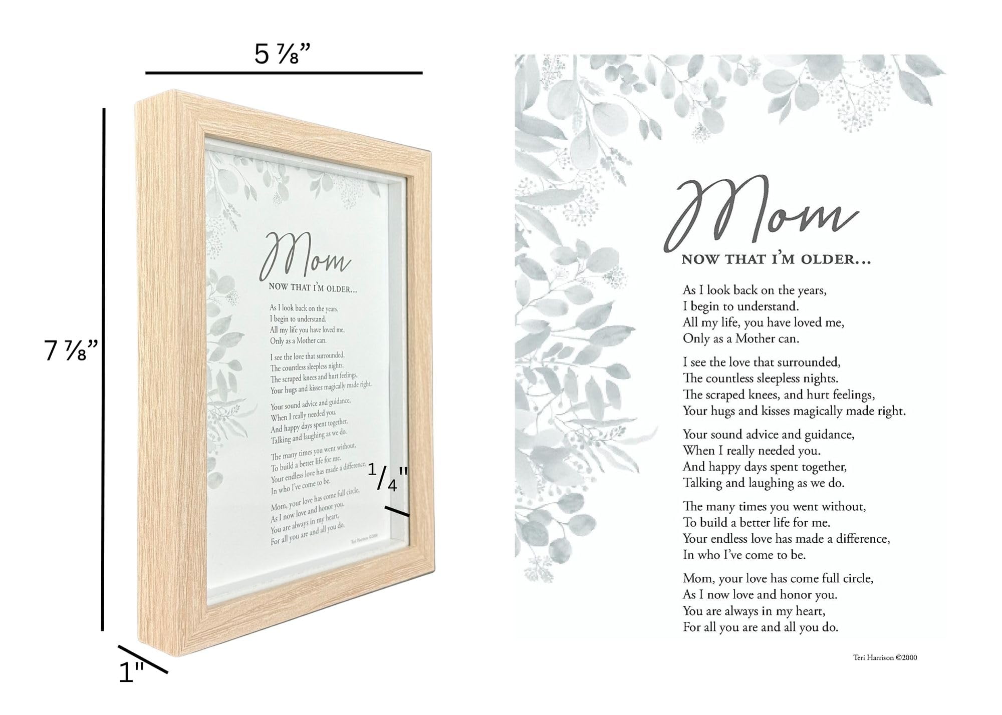 The Grandparent Gift Co. wood-tone frame highlighting rustic-modern decor compatibility
