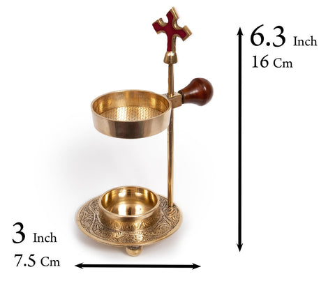 Compact heat resistant metal burner suitable for tea lights and resin discs.