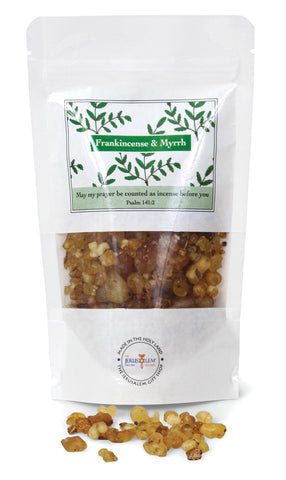 The Jerusalem Gift Shop frankincense and myrrh gift pack displayed for sacred home rituals.
