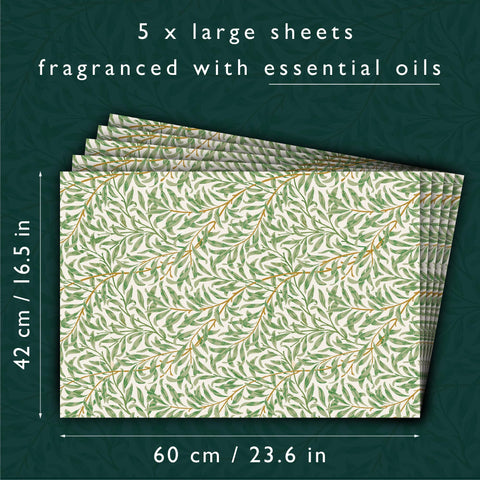 The Master Herbalist Willow drawer liner sheet for fresh linen aroma in wardrobes