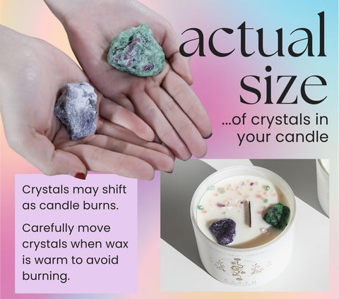 The Mindful Collective crystal candle supports meditation and yoga practice with soothing ambiance.