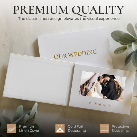 The Motion Books built-in speakers deliver clear audio for wedding videos