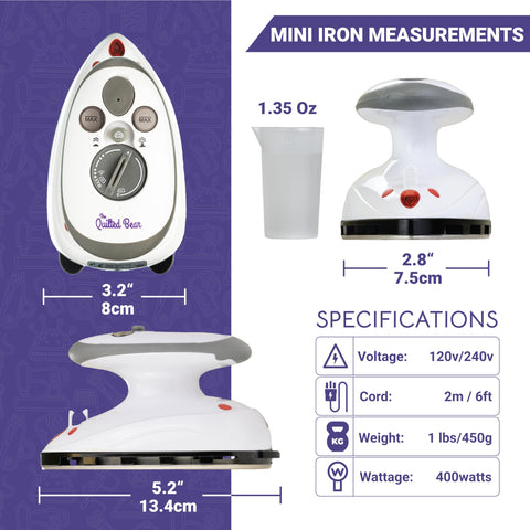 Dual voltage design enables worldwide use for travel and crafting sessions.