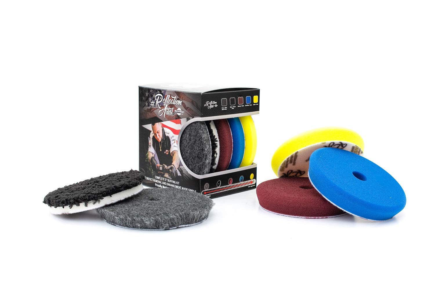 The Rag Company Uro-Tec Dark Blue foam pad close-up for durable compound work