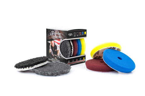 The Rag Company Uro-Tec Dark Blue foam pad close-up for durable compound work