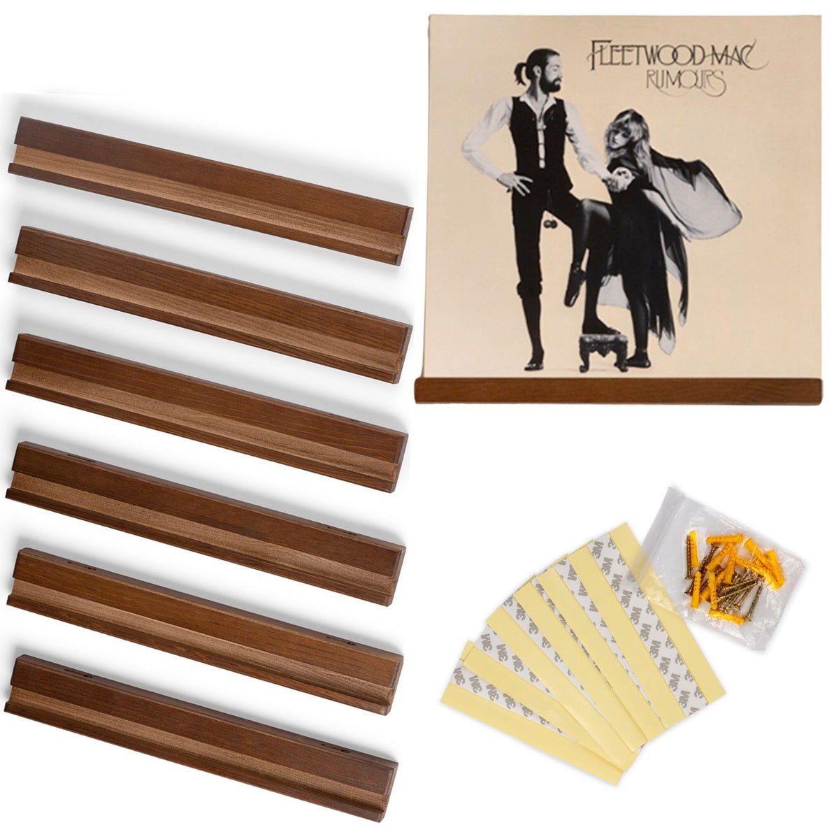 The Retro Apothecary vinyl wall mount pinewood displays LPs stylishly, saving shelf space.