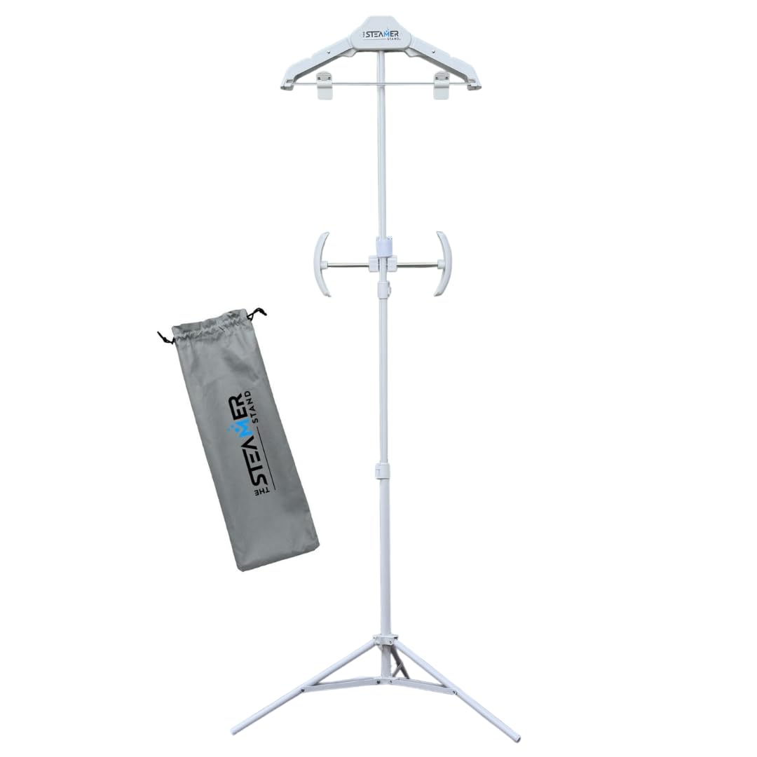 The Steamer Stand Deluxe folded compact for travel and storage.