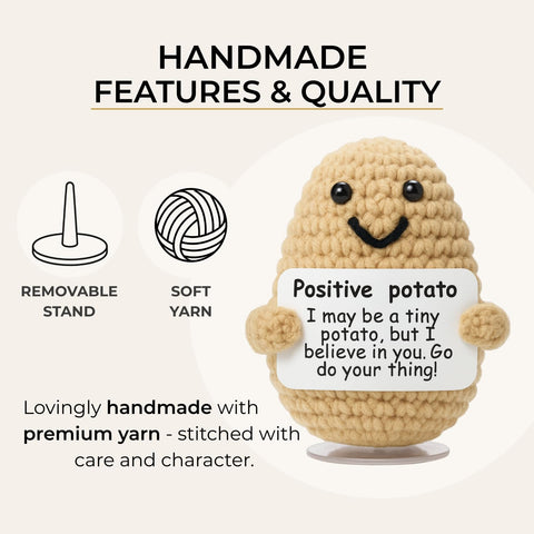The Trend Collection emotional support potato plush on a desk display boosts mood.