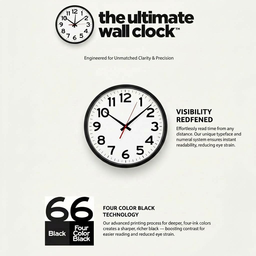 The Ultimate Wall Clock atomic-sync indicator in action for precise timekeeping.