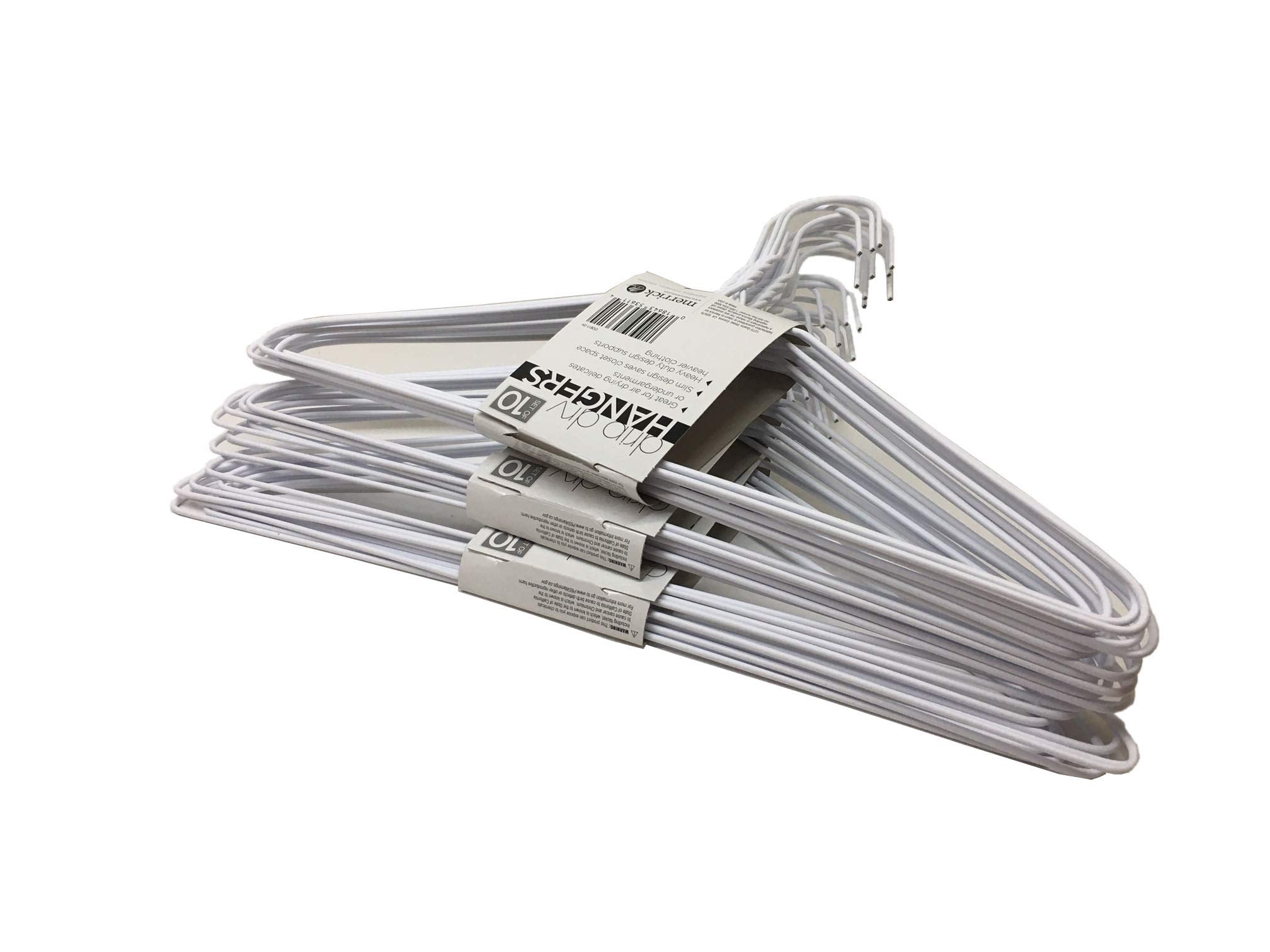 THE UM24 30-pack white plastic-coated wire hangers with rust-resistant coating for durable closet organization