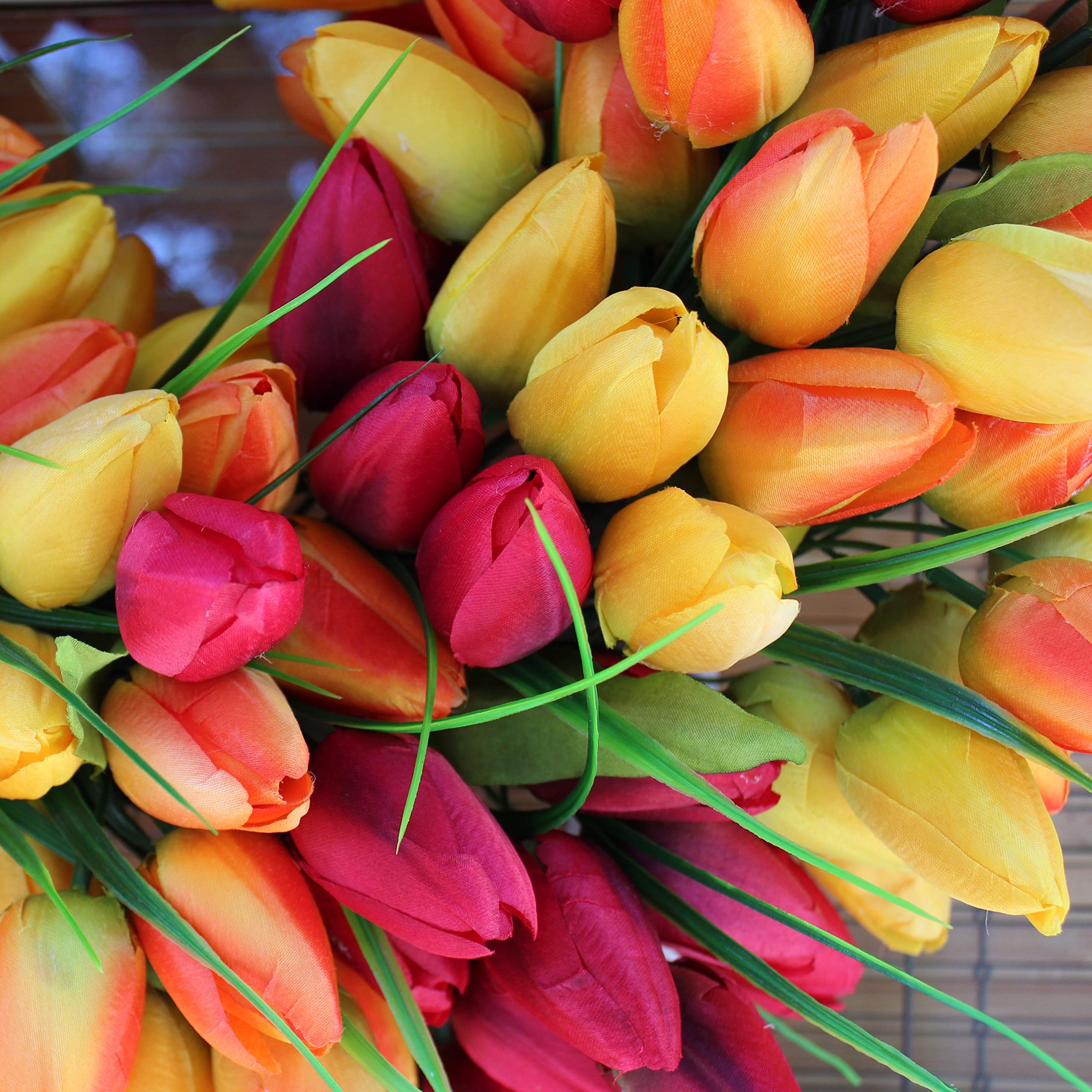 Storage box included with The Wreath Depot blush tulip wreath for safe off-season storage.