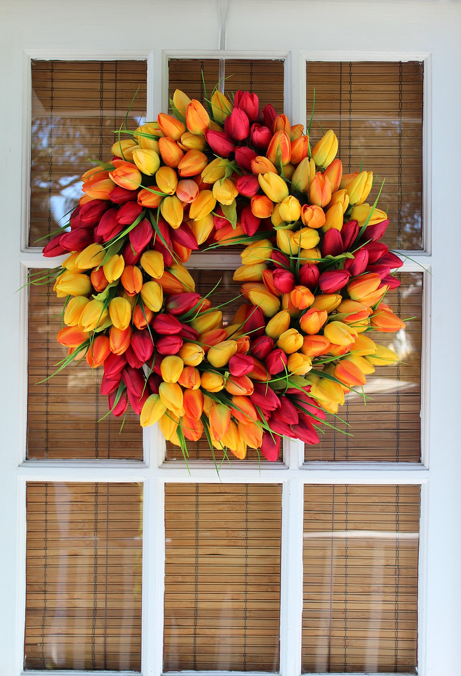 Front view of the wreath showing true 19-inch size and 4-5 inch depth.