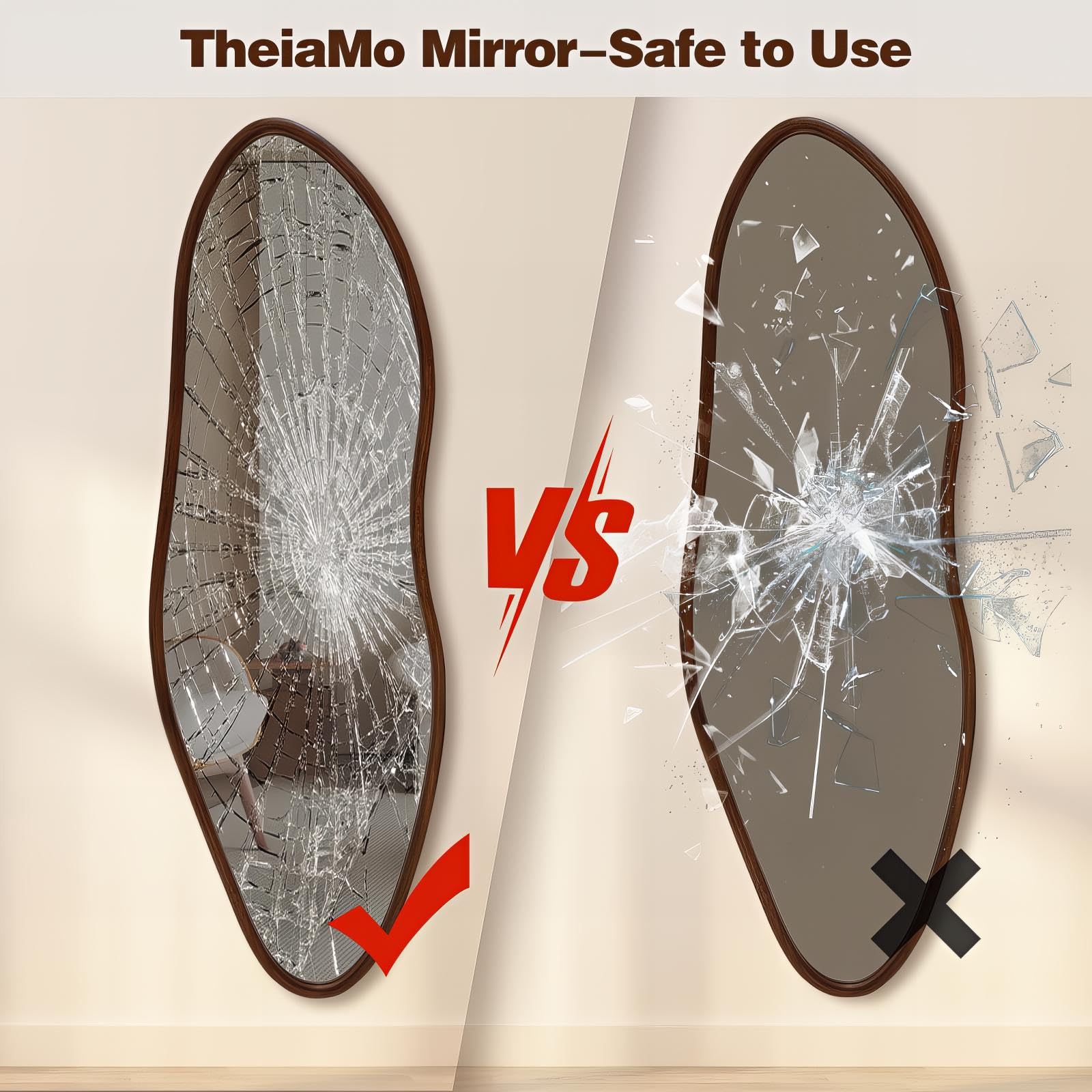 TheiaMo living room mirror adds depth and style to seating areas.