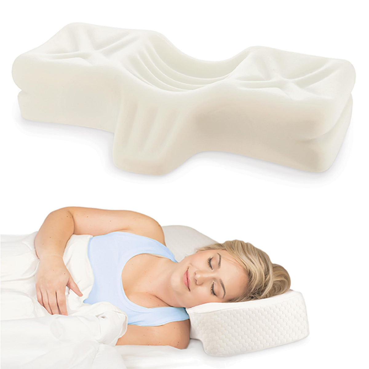 Therapeutica cervical foam pillow supports neck alignment for side sleepers