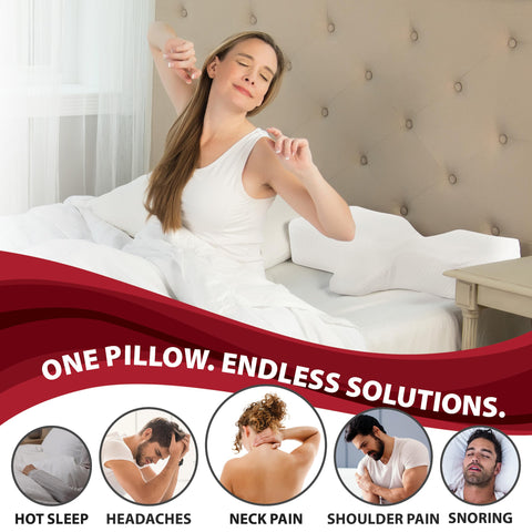 Therapeutica pillow side sleeping position illustrating spinal alignment