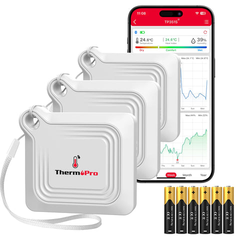 ThermoPro Bluetooth Hygrometer with 260ft range for room monitoring.