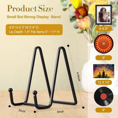 Therwen metal picture stand table-top black keeps frames upright.