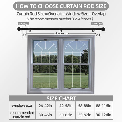 Thestoa 48-92 inch rods fit living rooms and bedrooms
