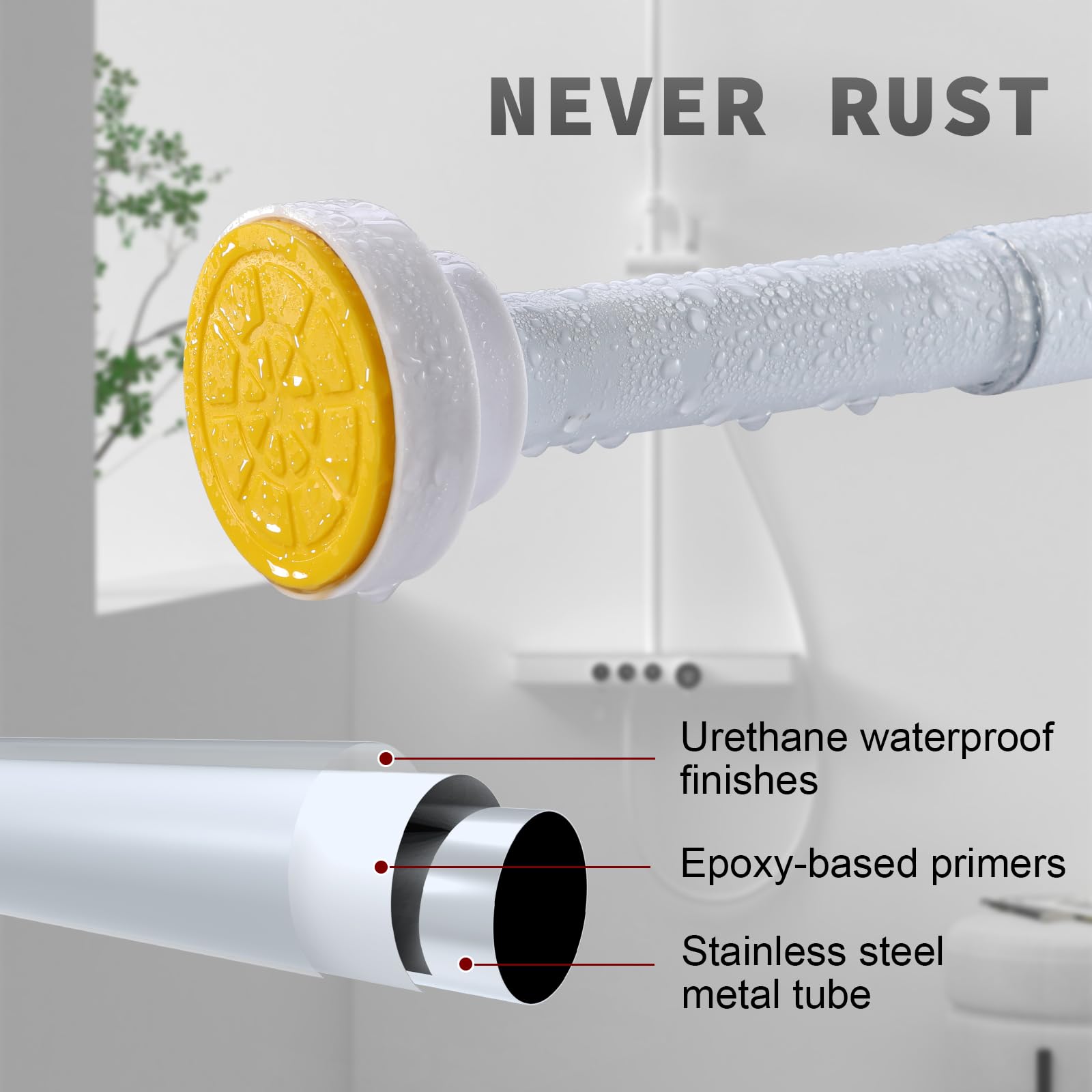 Thestoa non-slip end pads keep the rod secure during use