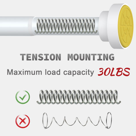 Thestoa spring tension rod 1-inch diameter delivers stable curtain support