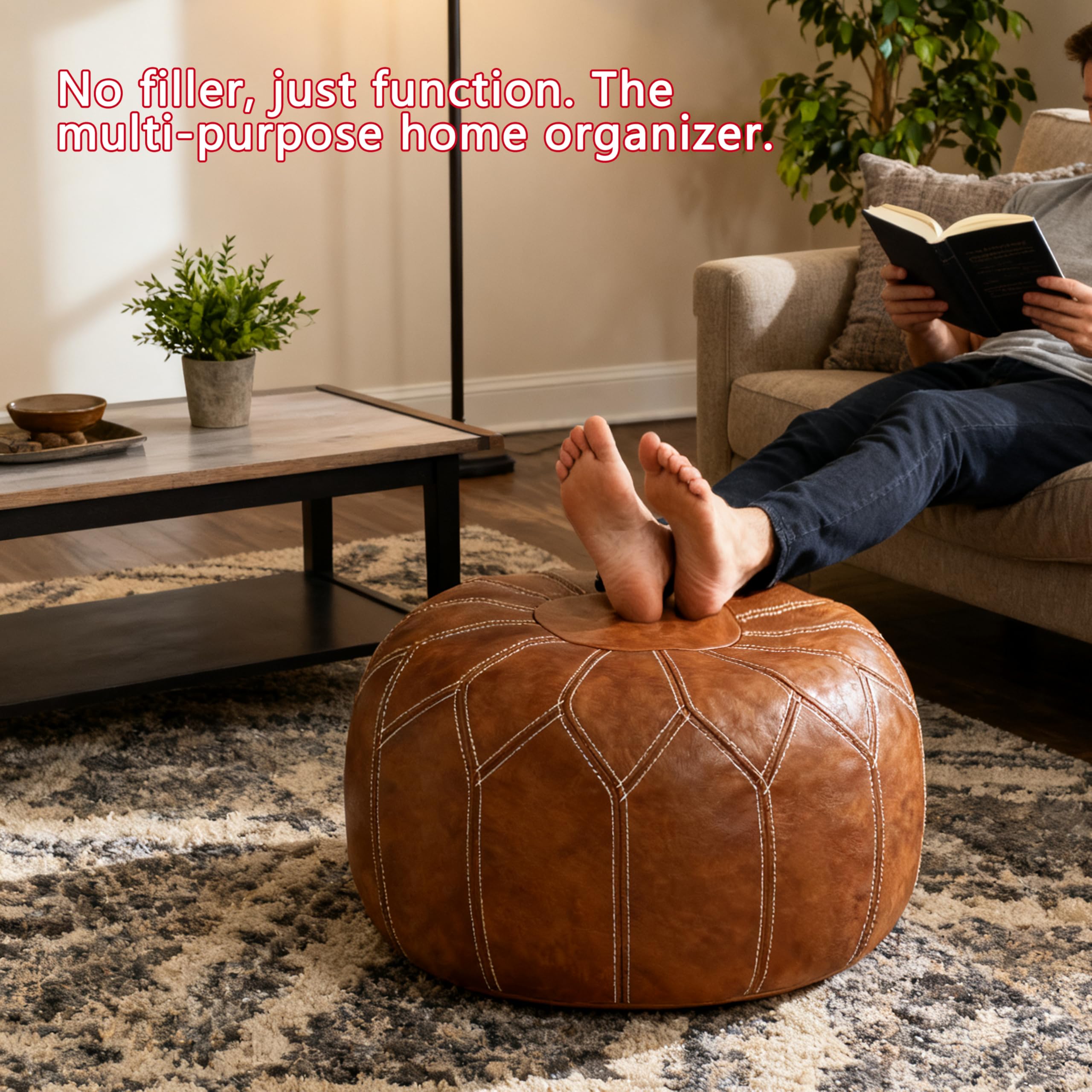 Thgonwid 50-cm diameter pouf, ample seating without bulk.