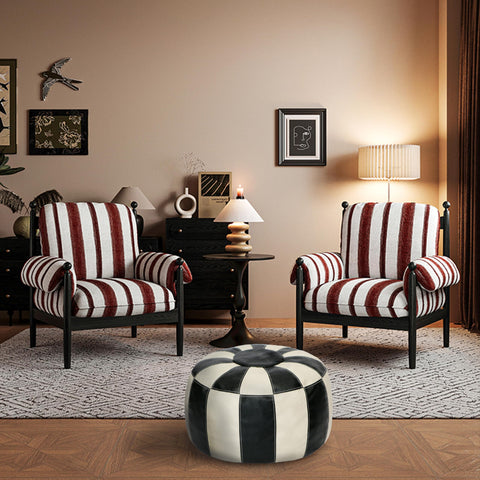Thgonwid multi-functional pouf serves as ottoman, footstool, extra seating, or decor