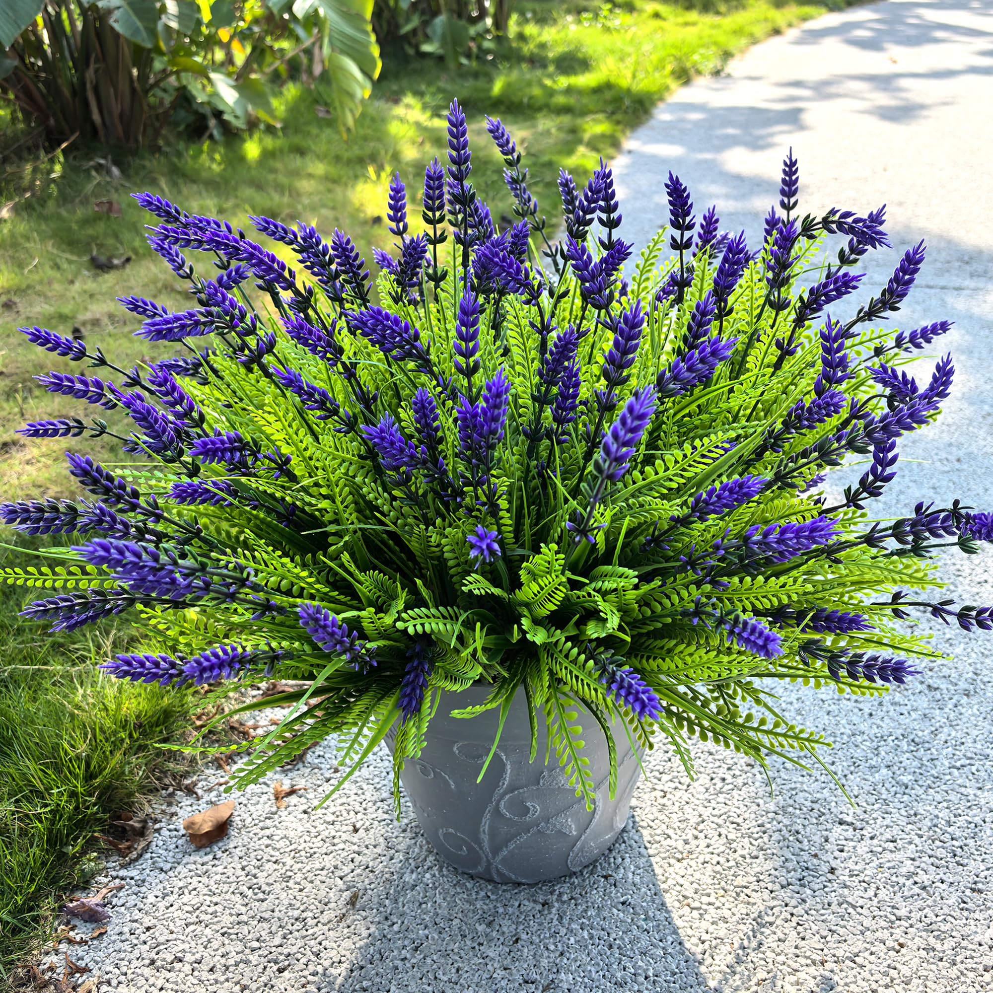 Thinktral large artificial greenery porch bundles simplify DIY arrangements.