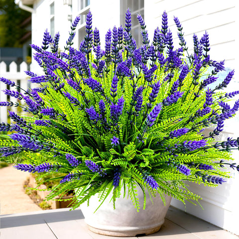 Thinktral lavender artificial plants 178-inch tall add tall color to outdoor spaces.