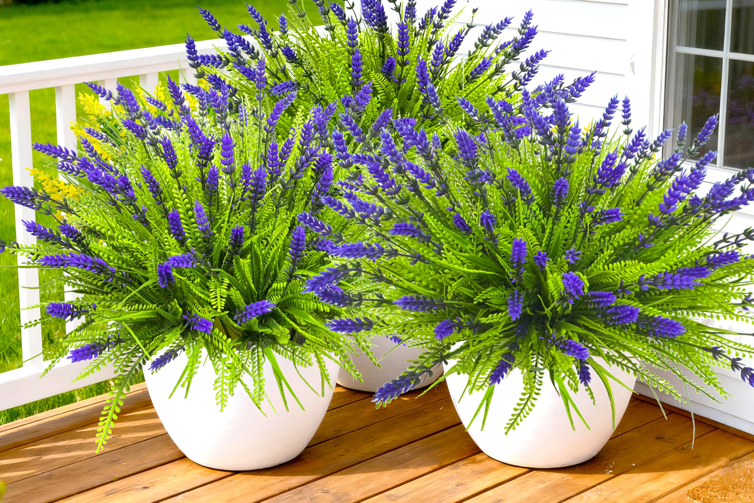 Thinktral outdoor lavender flowers faux plants decorate porches with realistic color year-round.