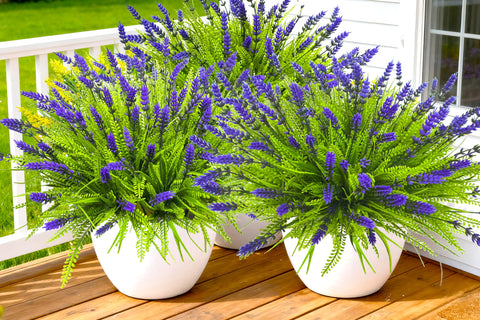Thinktral outdoor lavender flowers faux plants decorate porches with realistic color year-round.