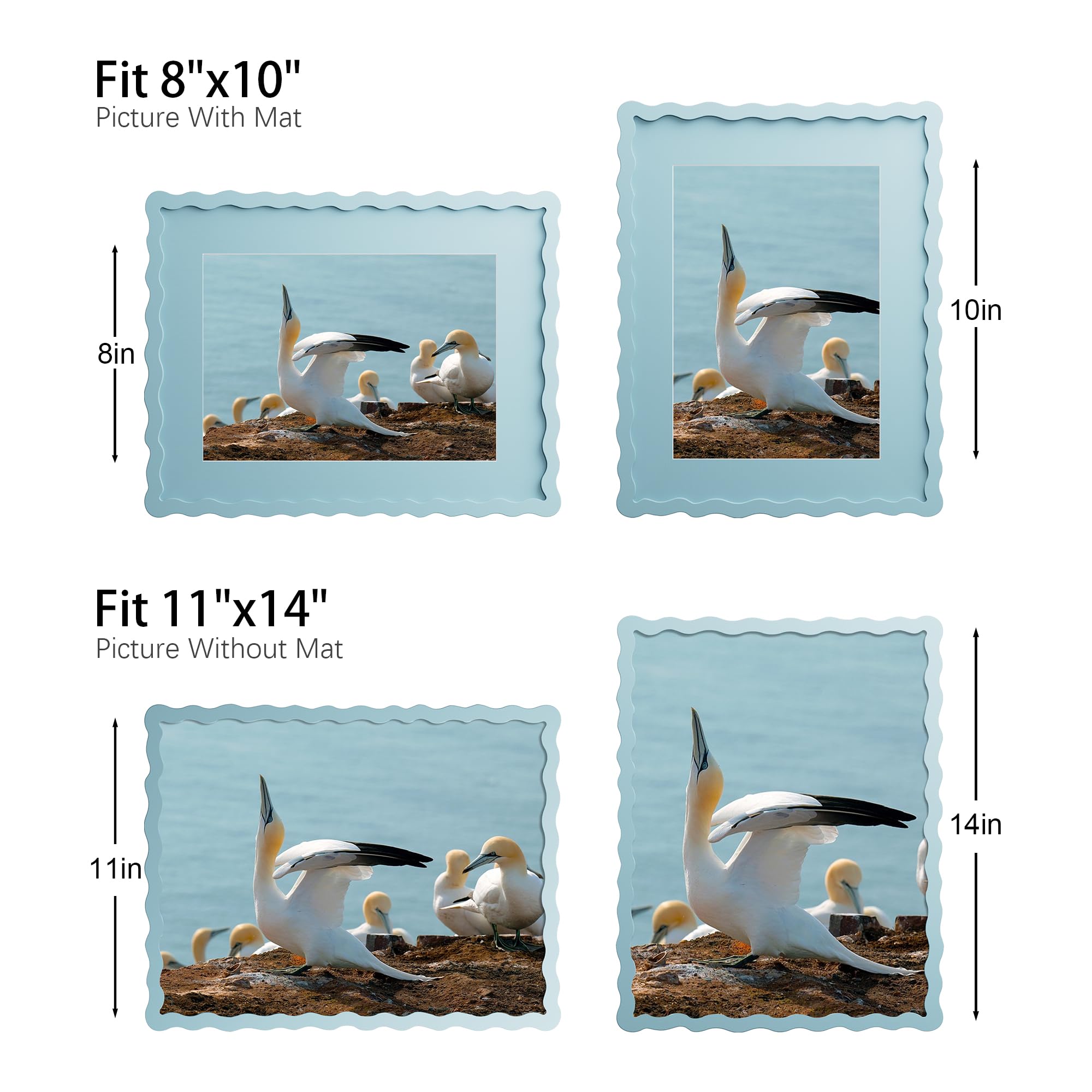 THKRLOF blue frame supports horizontal or vertical wall hanging.