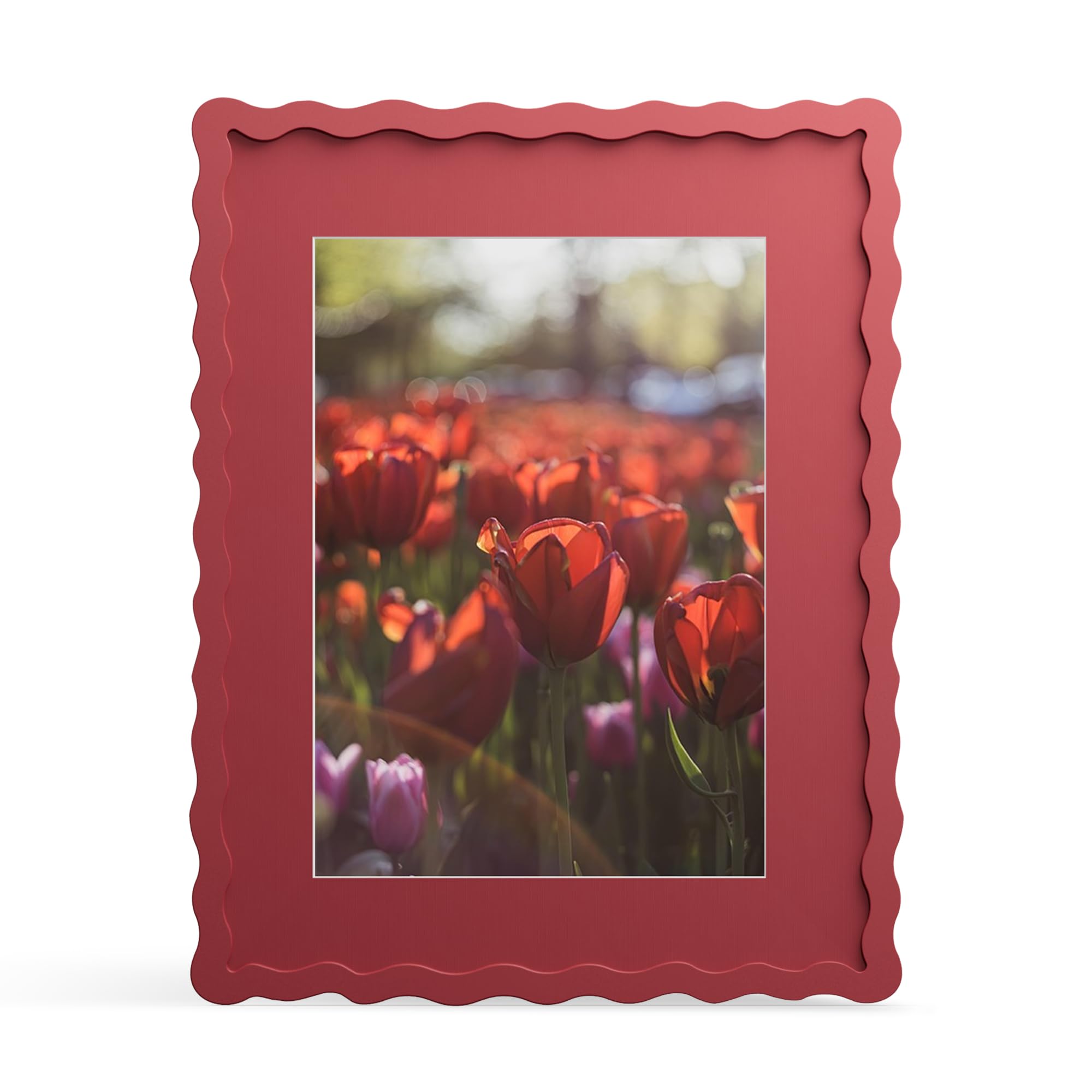 THKRLOF 11x14 frame front view with red wave edge enhances photo presentation.